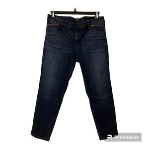 White House Black Market Womens Dark Wash Skinny Crop Size 14 Jeans